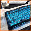 Xiaomi New 132 Keys Black Full Transparent PC Keycaps UV Printing Clear Crystal Key Caps Cherry Profile for MX Switches Gaming Keyboard