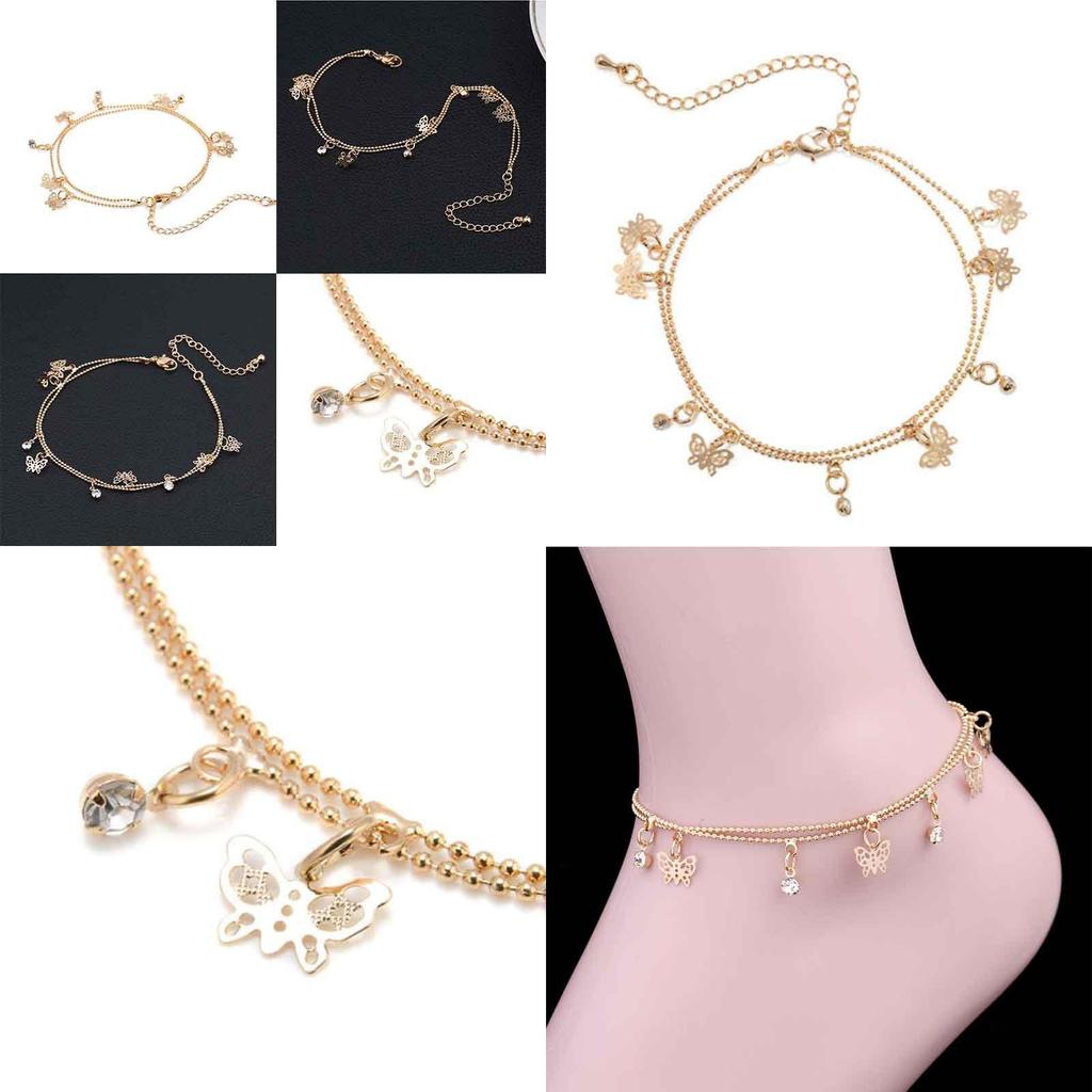 Stunning Gold Plated Butterfly Ankle Chain For Womens Beach Jewelry Collection