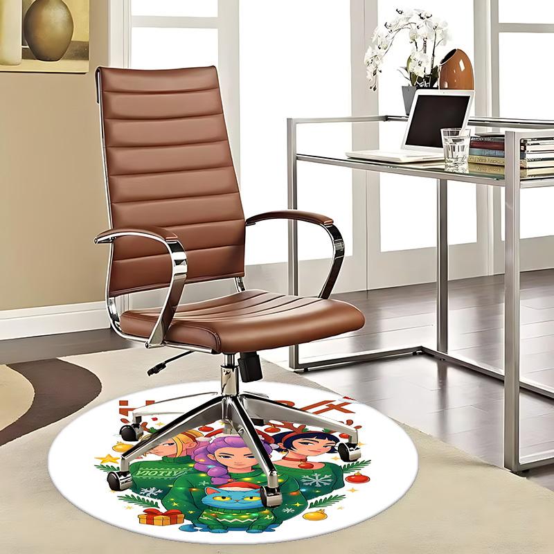 

1pc HUNTRAX Anime Christmas Round Carpet - Festive Gift for Office Chair Mat, Non-Slip Rug Suitable for Home Decor, Living Room, Bedroom, Game Room, a 80cm by 80cm