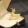 Luxury Glossy Antelope Brooches For Women Unisex Zodiac Animal Pins Casual Party Jewelry Accessories Gifts Decoration
