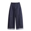 DIMANAF 2026 Autumn New Plus Size Women Waist Elastic Wide Leg Denim Long Pants Casual Loose Trousers