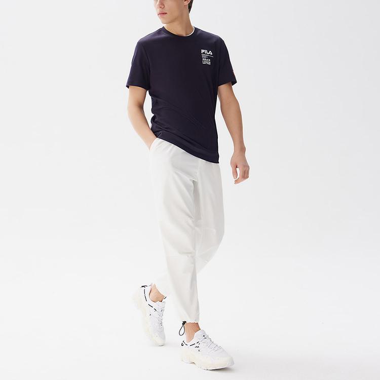 Fila Logo Crew Neck Short Sleeve T-Shirt Men Tops Legendary-Blue F11M128117FNV