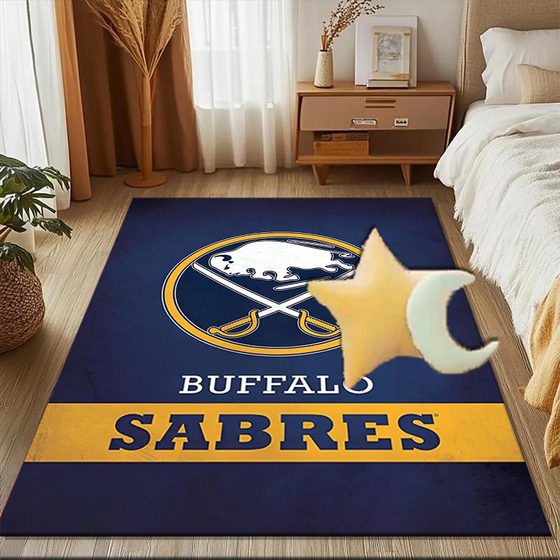 Buffalo Team Spirit Floor Mat for Living Room, Game Rooms, Office, Bedroom, Office Floor Mat Playful Design, Christmas Fan Gifts