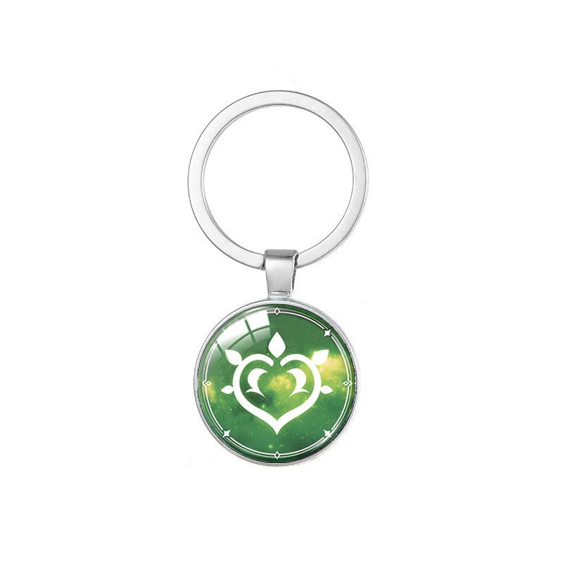 Genshin Impact Vision Keychain, Anime Time Gem Pendant Key Ring Wholesale