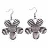 Circle Frame Flowers Dangle Earrings Romantic Floral Female Drop Jewelry