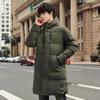 Men's hooded cotton clothes medium and long winter thickened knee warm new teen men's coat
