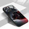 Black cool car pattern glass phone case suitable for iPhone 17 16 15 14 13 12 11Pro/Max/Plus anti drop and shockproof back cover