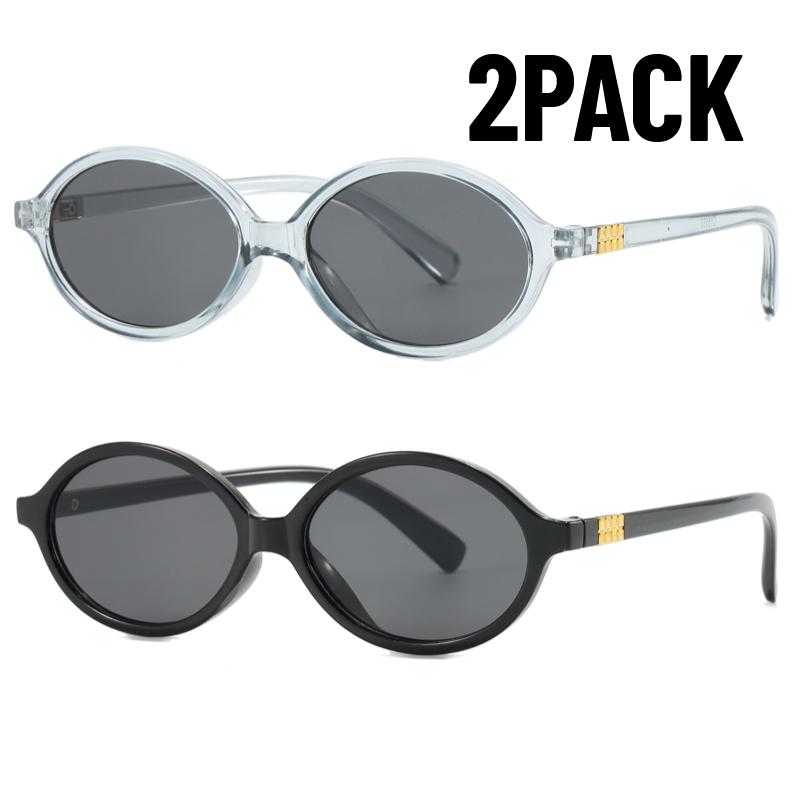 2PACK Sexy Small Oval Sunglasses for Women  Brand Designer Fashion Luxury Shades UV400 Black Eyewear Men Vintage Sun Glasses