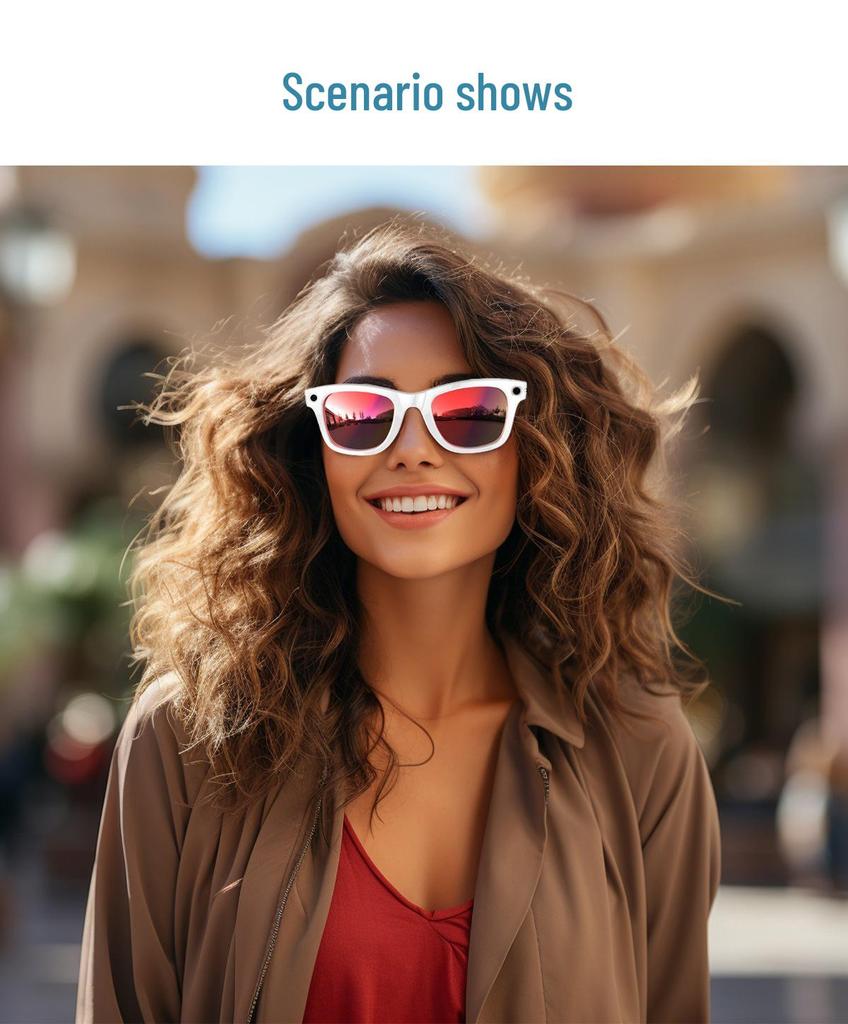 AI Smart Glasses with 800W Camera, Bluetooth, Object Recognition, Music, and Call Features