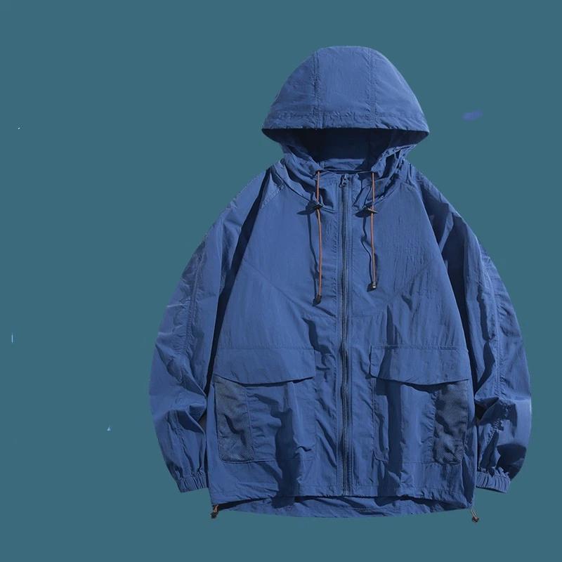 Breathable Quick-Dry Sun Protective Clothing Hooded Pocket Design Outdoor Sunblock Jacke
