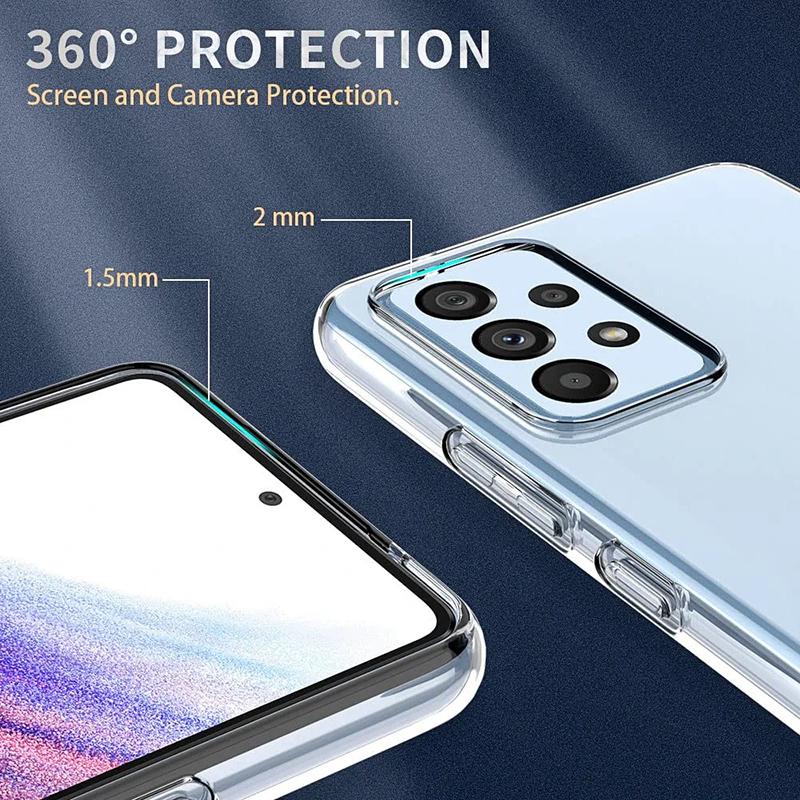 Ultra Thin Silicone Clear Soft Case for Samsung S23 Ultra A54 A34 A14 A04 A04S A53 A73 A33 A23 A13 A52 A32 A22 A72 A12 A51 A71 Full Shockproof Cover