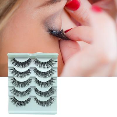 5 Paar künstliche Wimpern Leicht Natürlicher Look Synthetische Fasern Damen Künstliche Wimpern für Make-up
