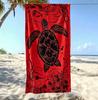 Vibrant Tropical Red Sea Turtle Beach Towel Quick Dry Soft Microfiber Towel for Beach Days Getaways & Lively Poolside Lounging