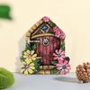 Fairy Door Ručně vyráběné realistické zimostrázové miniaturní dřevěné elfí dvířka Gate Garden Decor Home Decor