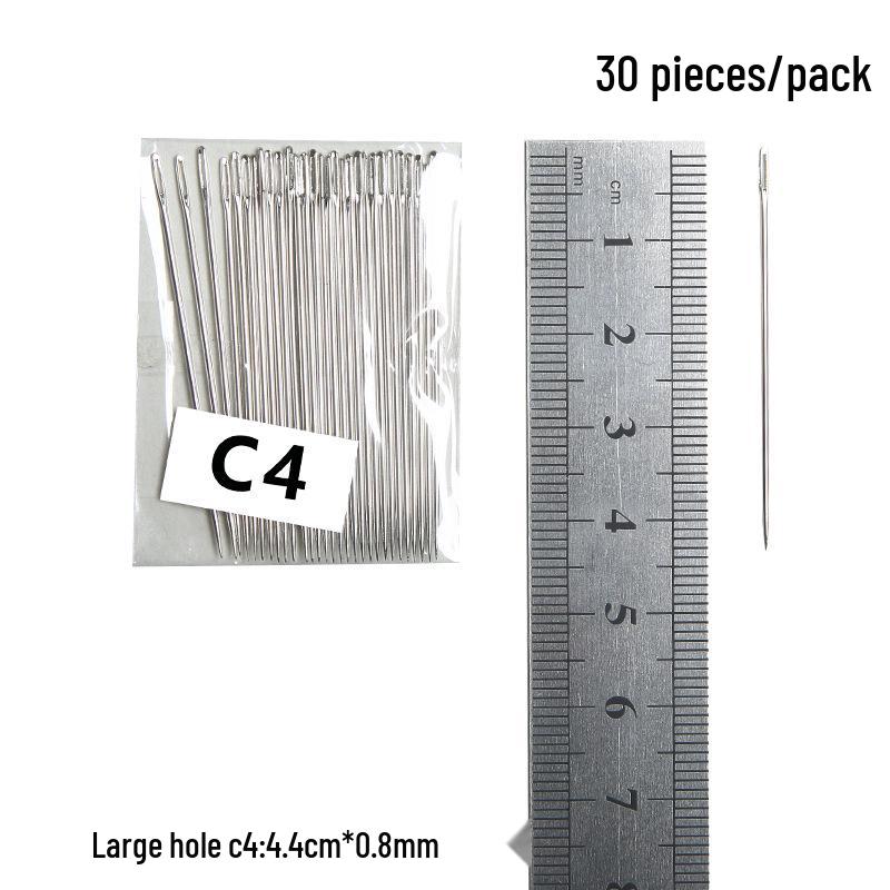 Steel Sewing Needles: Large & Small Eye, Long Needles for Quilts, Clothes, Cross Stitch, Embroidery