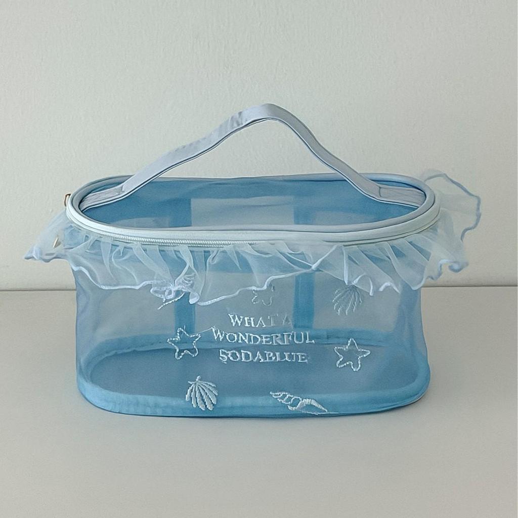 Ruffled Mesh Bag: Chic Portable Student Lipstick Holder