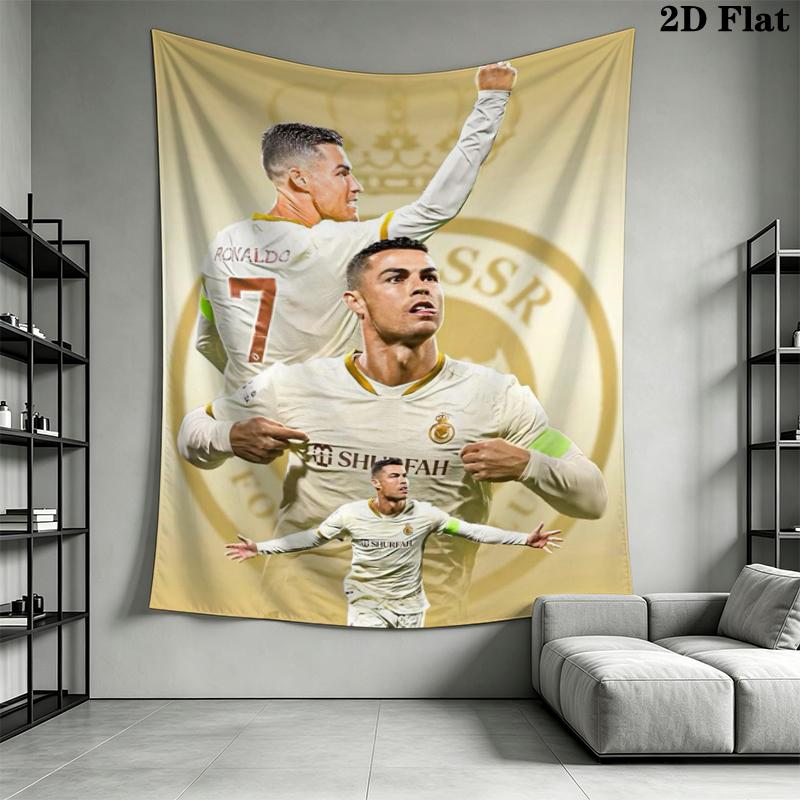 C Ronaldo Wall Tapestry Aesthetic Wall Hanging Printed Fabric Blanket Decorative Tapestries for Bedroom Living Room Home Decor