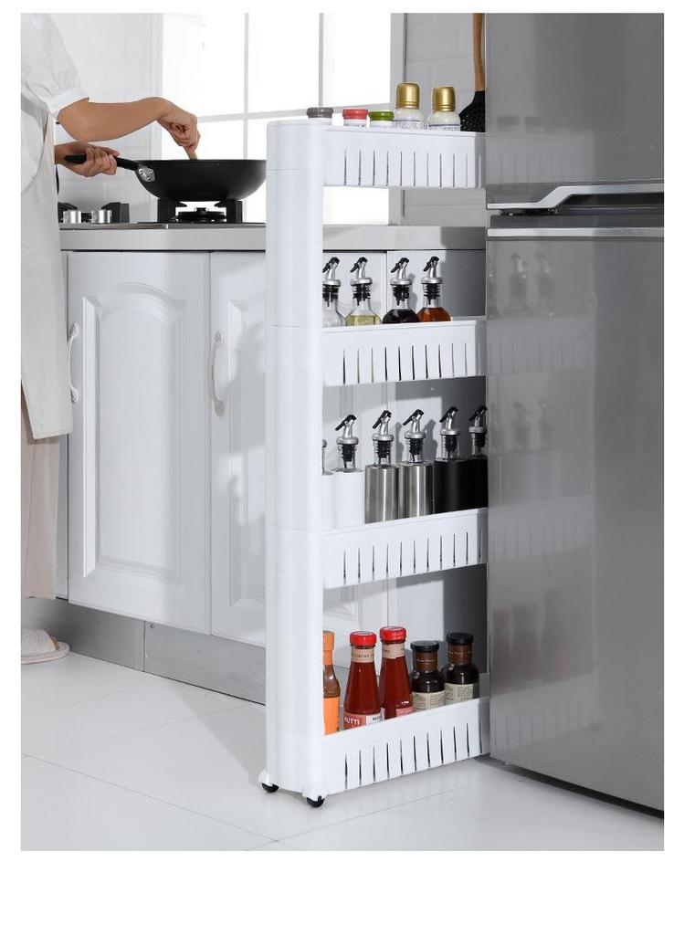 Compact Multi-Layer Mobile Storage Rack: Door Crevice, Dorm, Bedside, Bathroom