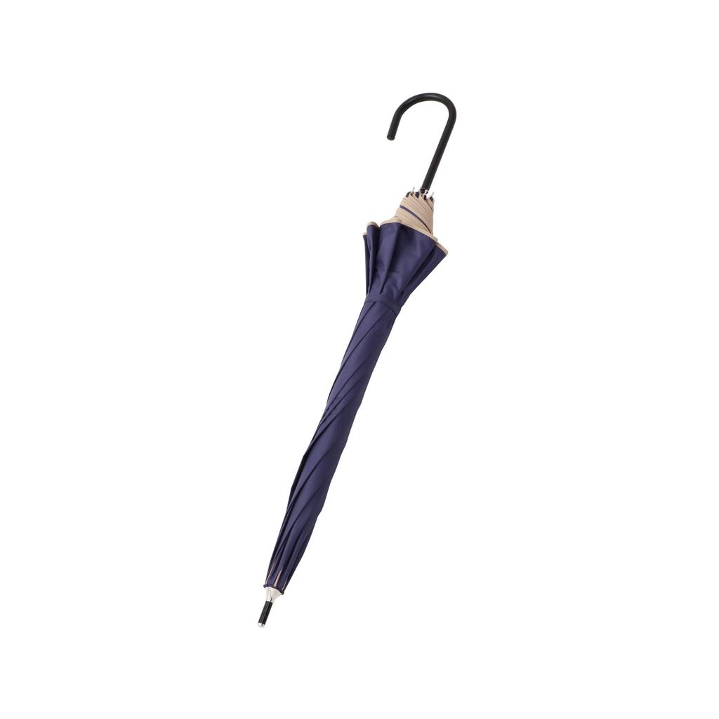 Francfranc Blackout Piping Long Navy Both Sunny and Rainy Umbrella, 50cm, (For Days)