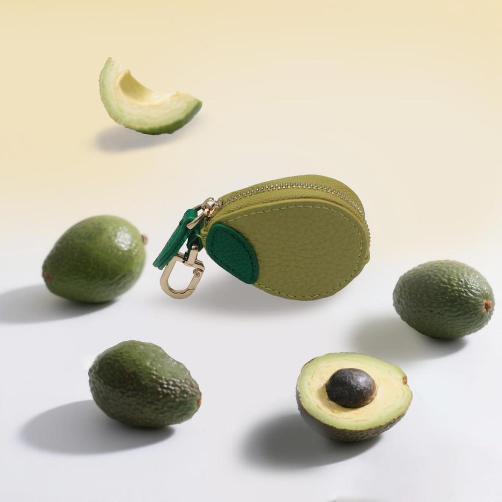 Fresh Style Leather Fruit Coin Purse Keychain Charm