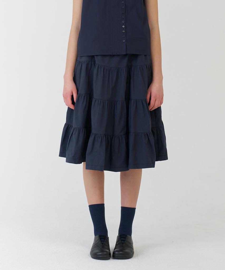 Pesto 3 Shirred Skirt Dark Lake