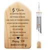 5 Years Anniversary Wind Chime, Happy 5th Anniversary Gift, 5 Years of Marriage, Wood Wedding Anniversary Keepsake for Couples Husband Wife,