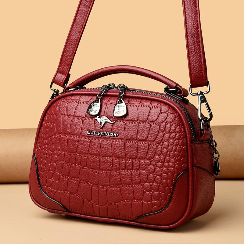 Damentasche, modisch, mehrschichtig, Krokodilmuster, große Kapazität, Handytasche, trendige Damen-Schrägspange, weich