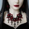 Black Veil Women Crown Lace Cross Gothic Hair Clip New Witch Crown  Halloween