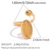 Stainless Steel Thread Texture Oval Adjustable Rings for Women Personality Gold Color Round Geometric Index Finger Ring Zircon