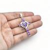 Amethyst Cross Pendant: 925 Sterling Silver Heart Charm