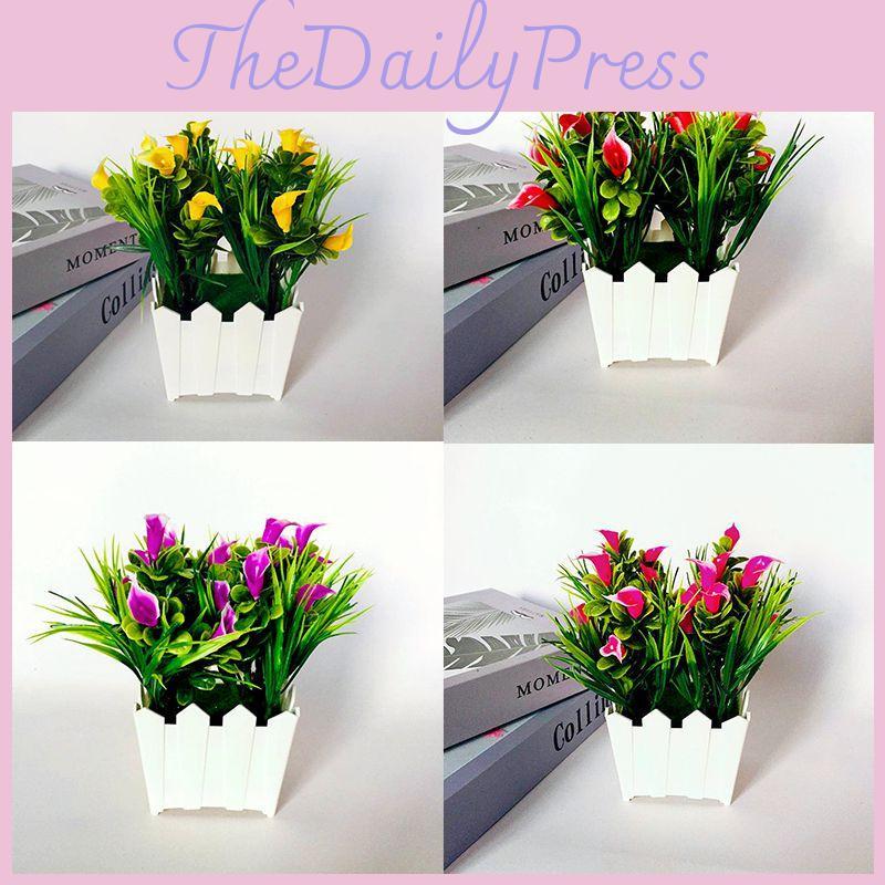 Colorful 20 Heads Artificial Lily Flower Potted Plant To Enhance Your Living Spaces And Events