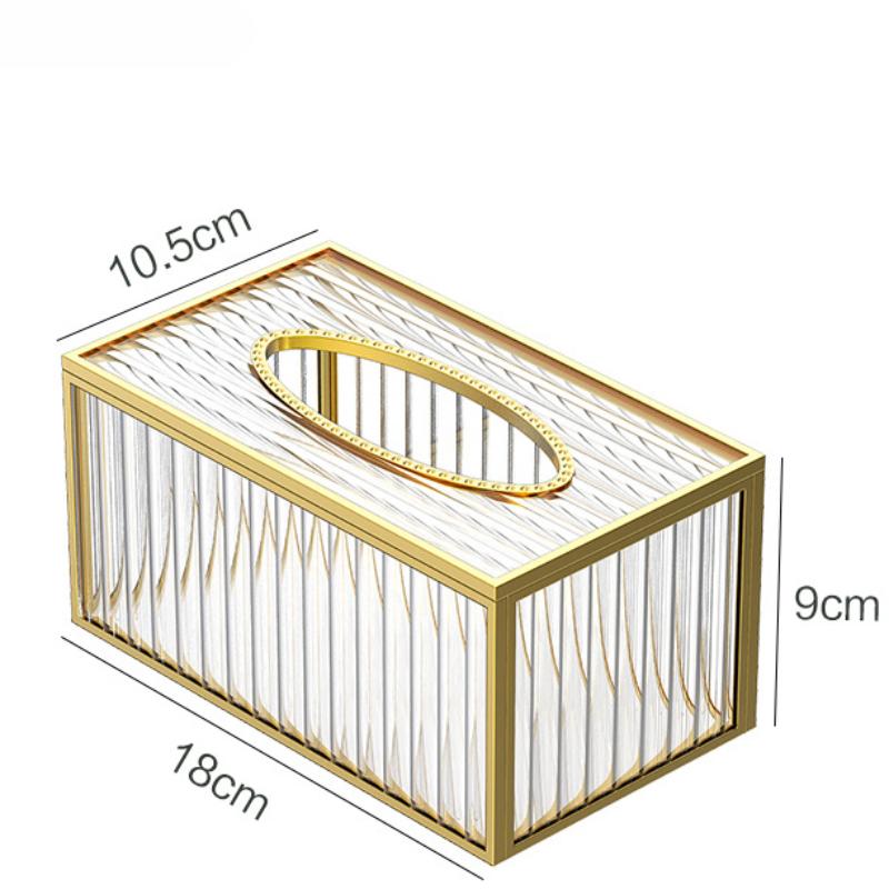 1pc Glass Tissue Box Ornament Bedroom Desktop Tissue Box Living Room, Bathroom, Dining Room Desktop Paper Box Home Decor