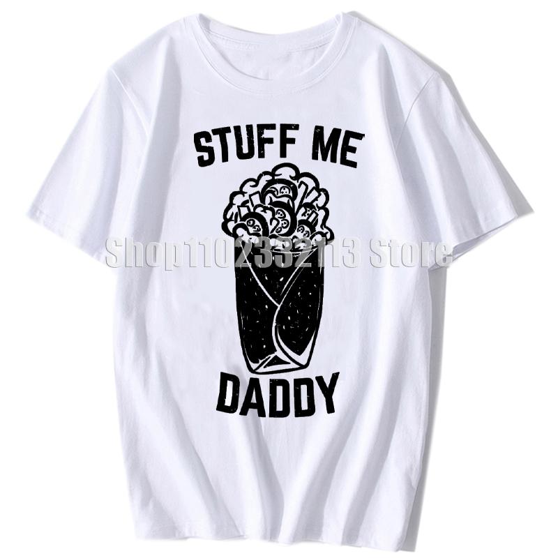 Double Stuff Me Daddy T-Shirt Newfangled Sandwich Biscuit Cartoon Tops T-Shirt Lustiges Dirty Pun Stuff Me Daddy Geschenk für Frauen T-Shirt