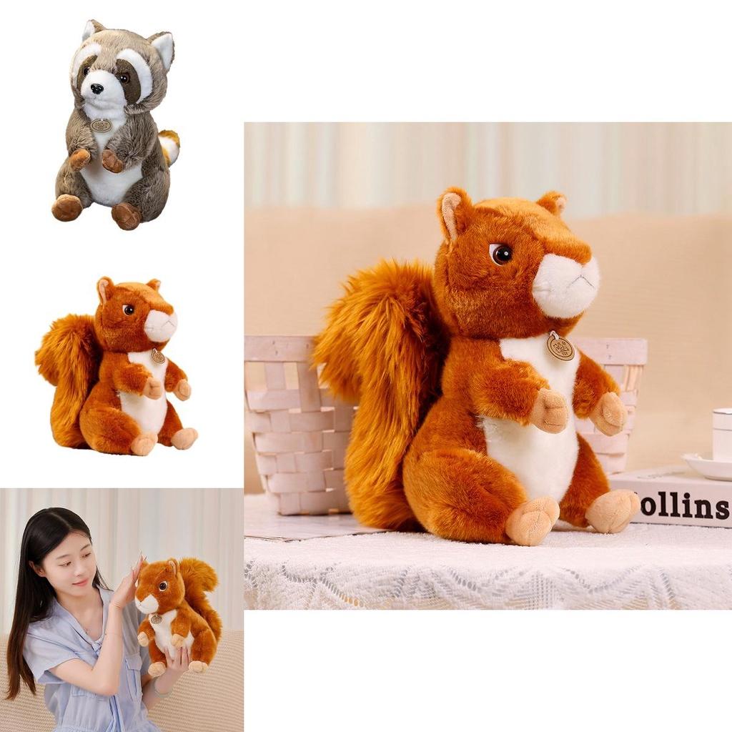Cute And Soft Squirrel Raccoon Plush Toy For Kids Wholesale Animal Park Souvenir