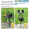 Portable Outdoor Folding Round Camping Table with Lamp Pole
