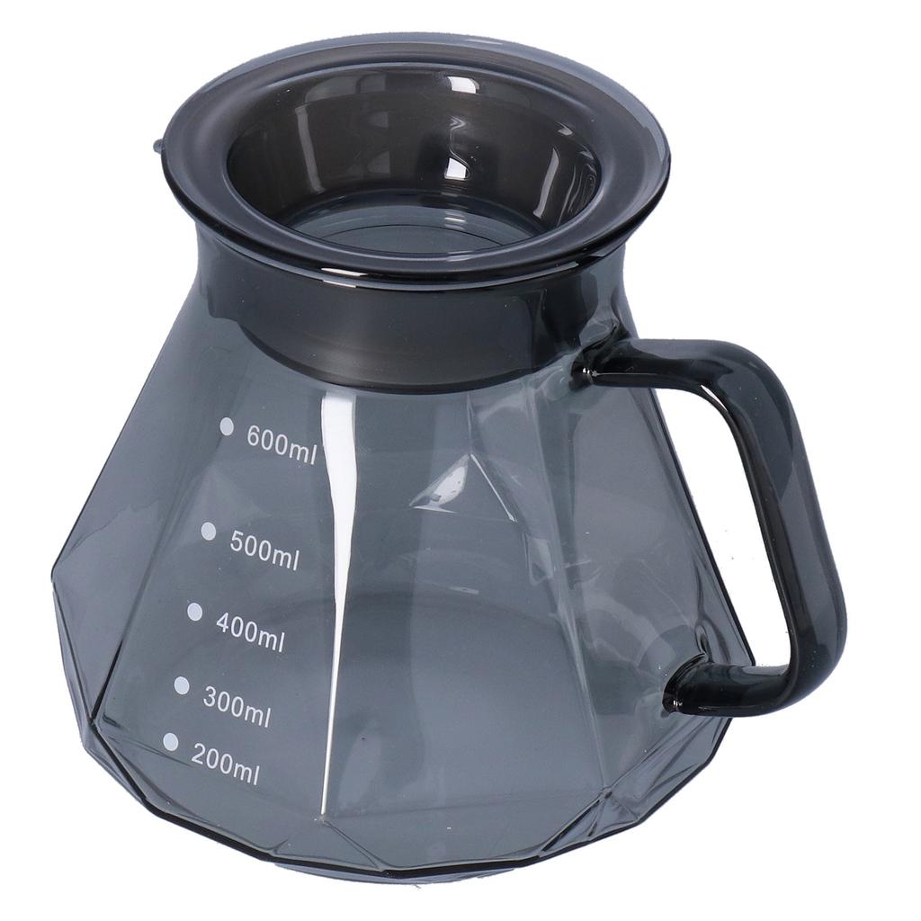 Kaffeekessel Hitzebeständige Kaffeekanne zum Teilen Transparente Schwarze Glas-Teekanne für Küche Zuhause 600ml