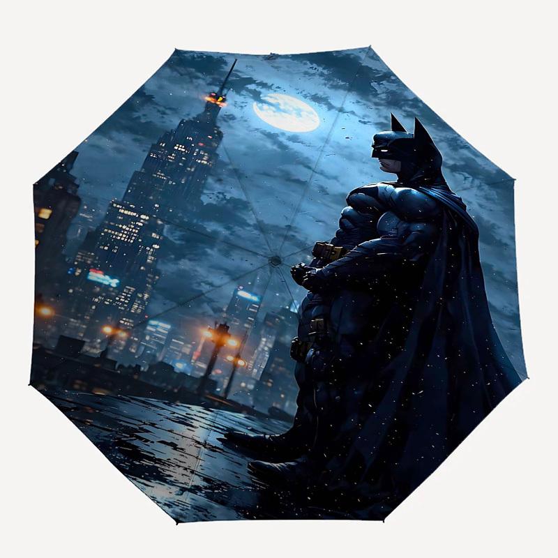 

1pc Batman, Gotham Automatic Folding Umbrella - Compact 8-Rib Design, Durable Plastic & Iron1294L