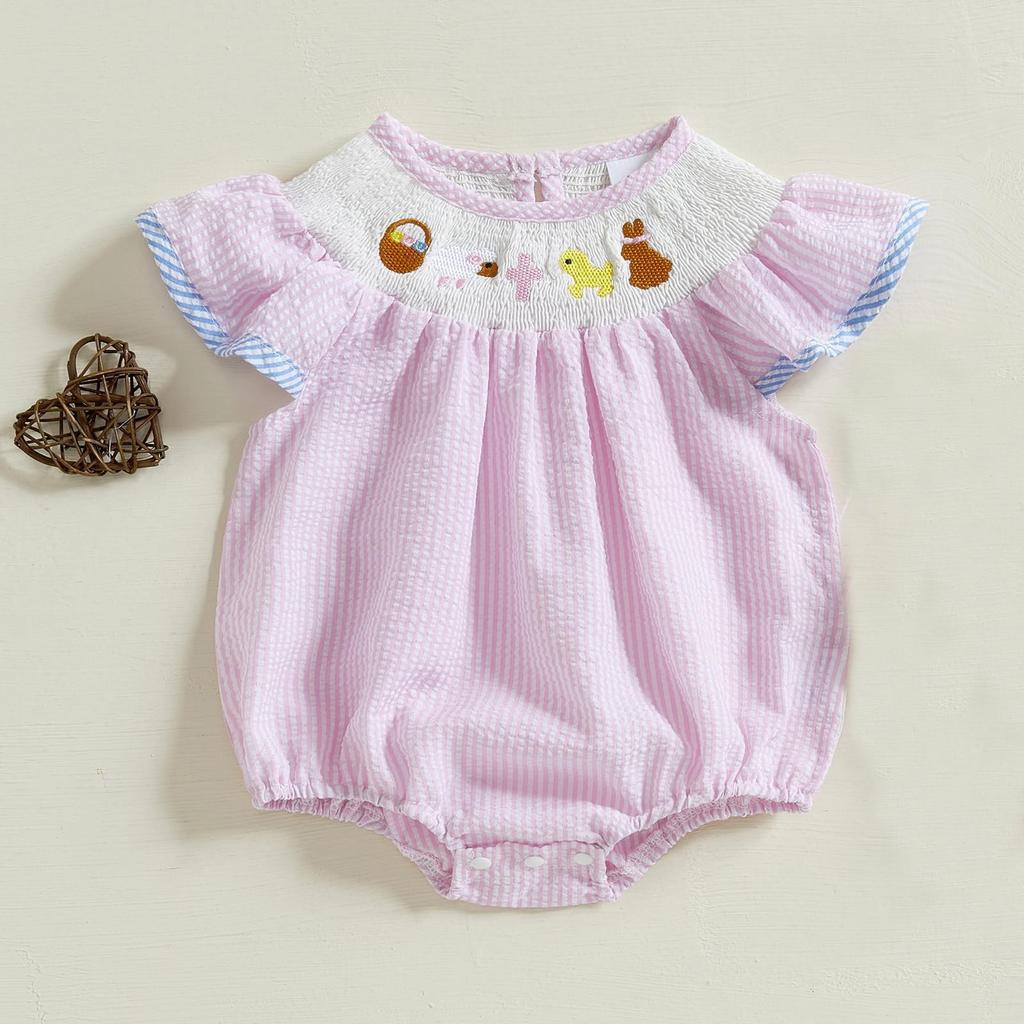 Klær Baby Rynket Bobledrakt Nyfødt Onesie Søt Kanin Småbarn Sommerklær