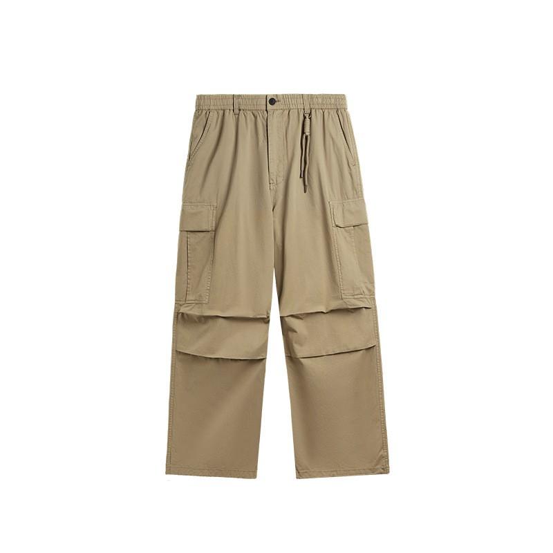 Mens Wide Leg Cargo Pants 2026 Streetwear Loose Fit Washed Casual Trousers