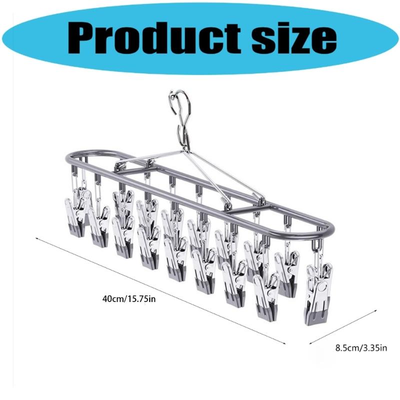 Garment Hanger With Windproof Clip Stainless Steel Sock Dryer For Home Camping Accessory
