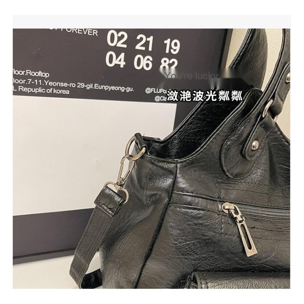 Multi Carry Faux Leather Handbag with Shoulder Crossbody and Handheld Options