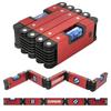 Multi-Function Foldable Level Meter 4 Blue Acrylic Vials 0.5mm/m Aluminum For Pipes Stairs Corners Folding Extending