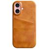 For iPhone 16 Plus Case Dual Card Slots PU Leather+Hard PC Phone Cover