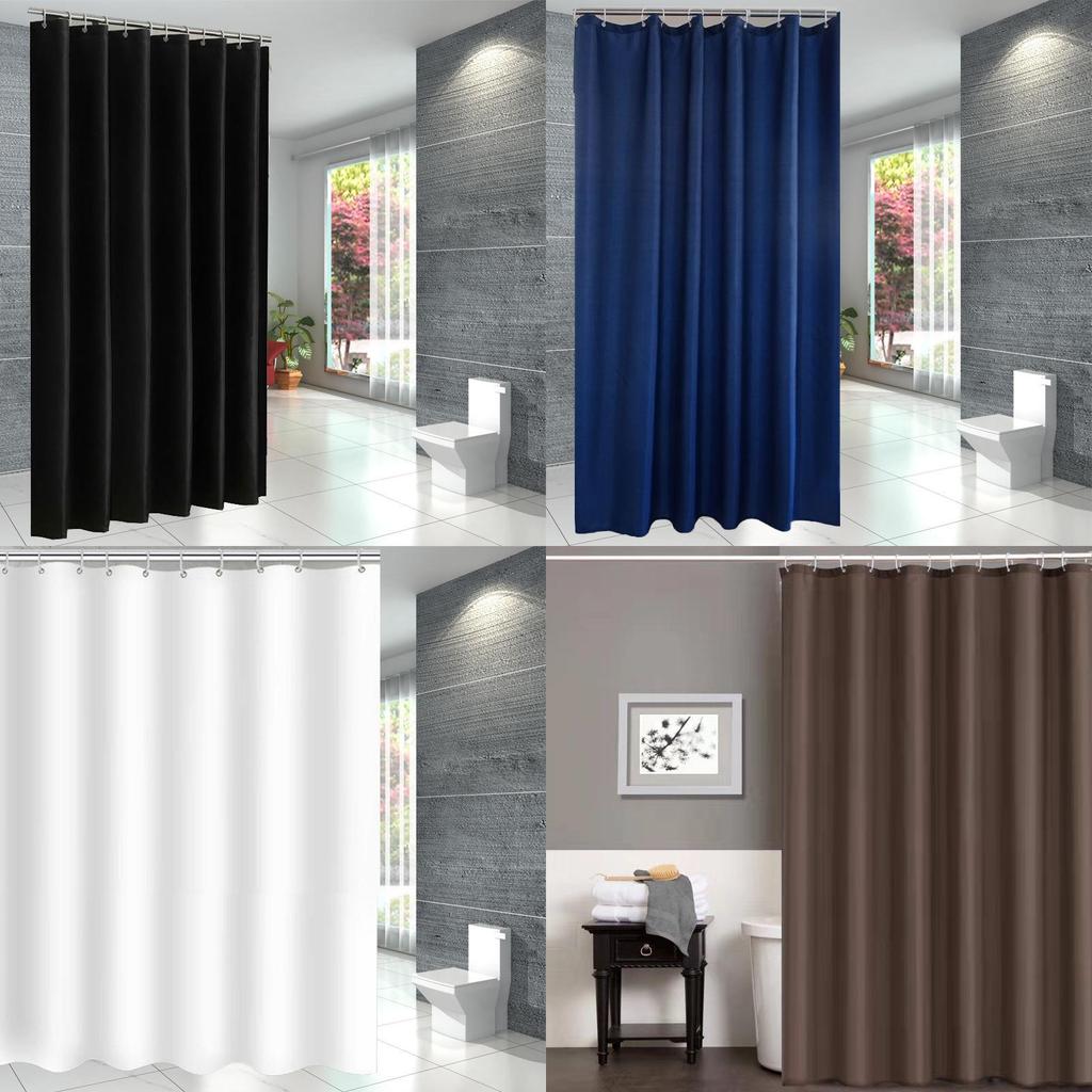 Soft Microfiber Fabric Shower Liner Waterproof Shower Curtain For Guest Rooms And Apartments