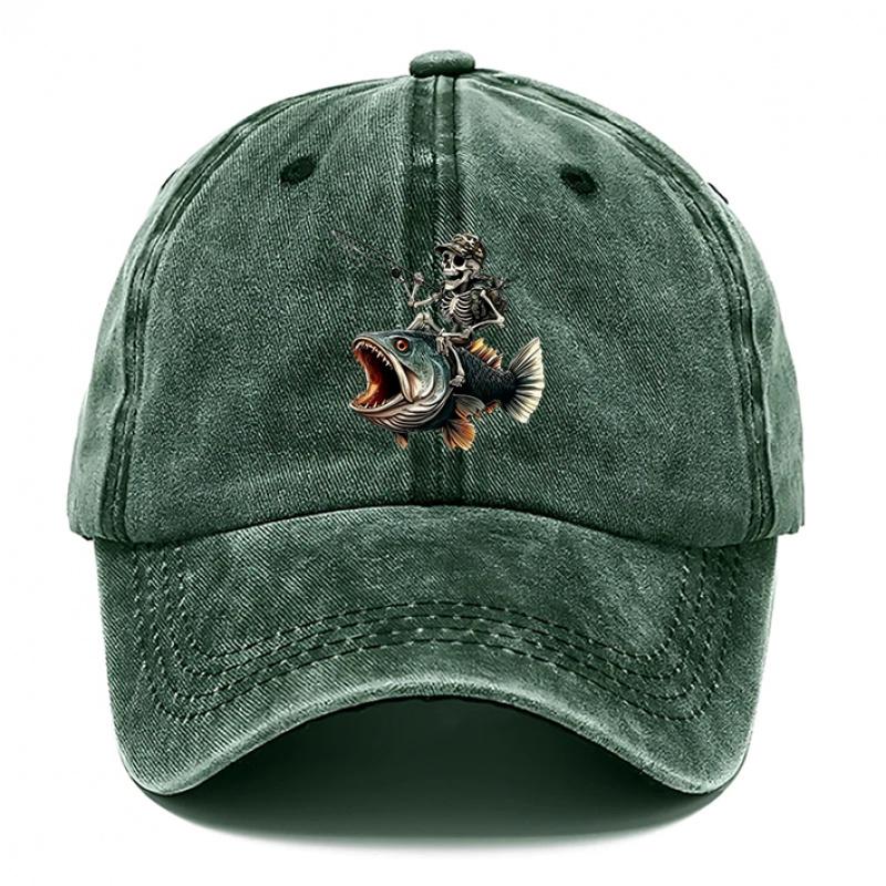 pc Skeleton Fishing Printed Hat Street Style Hats for Men Beach Hat for Women Fashion Breathable Hat Outdoor Casual Hat Ad 1pc