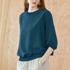 MAXZA Pleats Round Neck 3 4 Sleeve Blouse Zb08qb600on