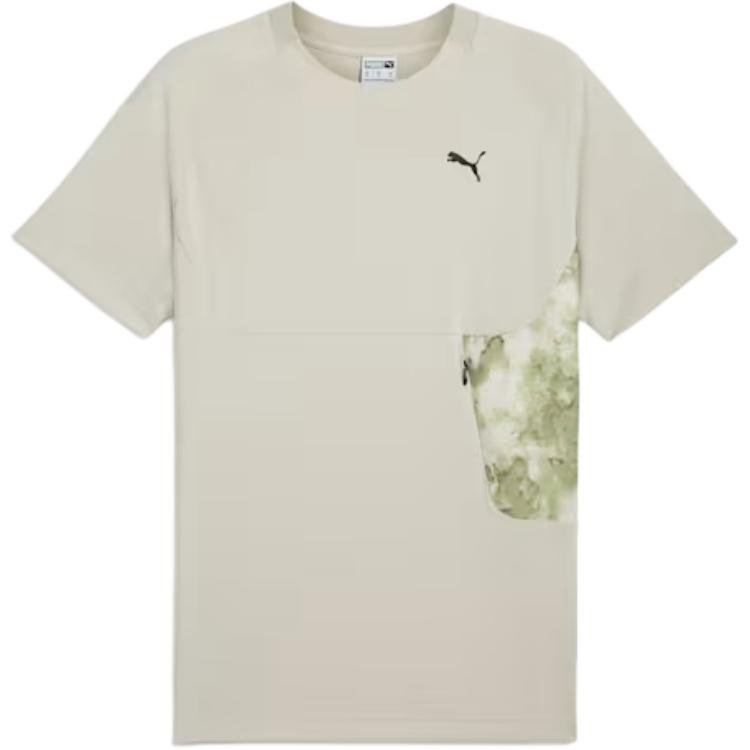 

Puma Tech Pocket Drycell Fashion Logo Round Neck Short Sleeve T-Shirt Men Tops Desert-Dust 628047-68 S