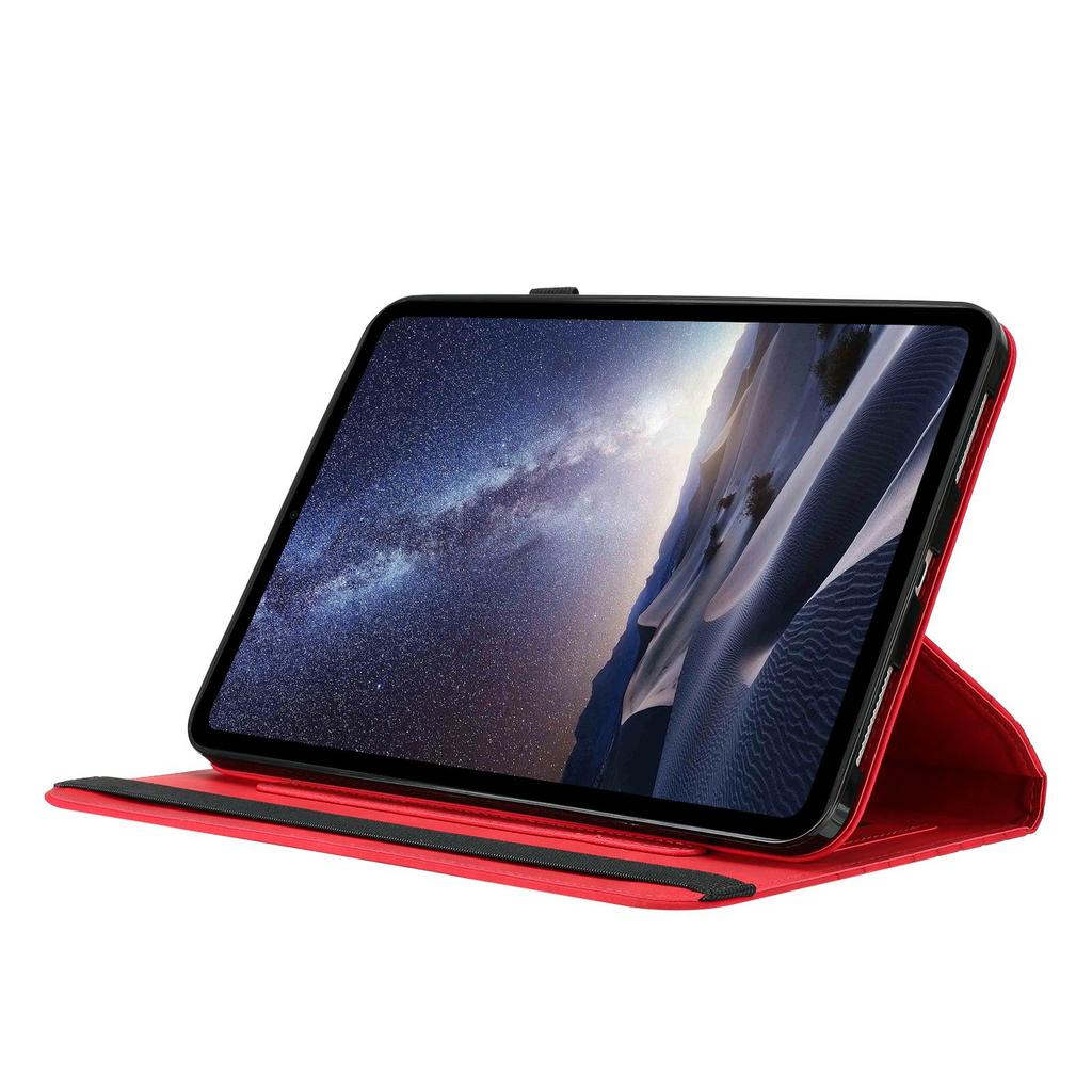 For iPad 10.9 (2022) Leather Case Rotatable Honeycomb Imprinted Shockproof Tablet Cover with Stand