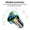 Car Phone Charger USB Type C Super Fast Charge in Car with LED Voltage Monitor for iPhone Samsung Huawei Oneplus Vivo Oppo