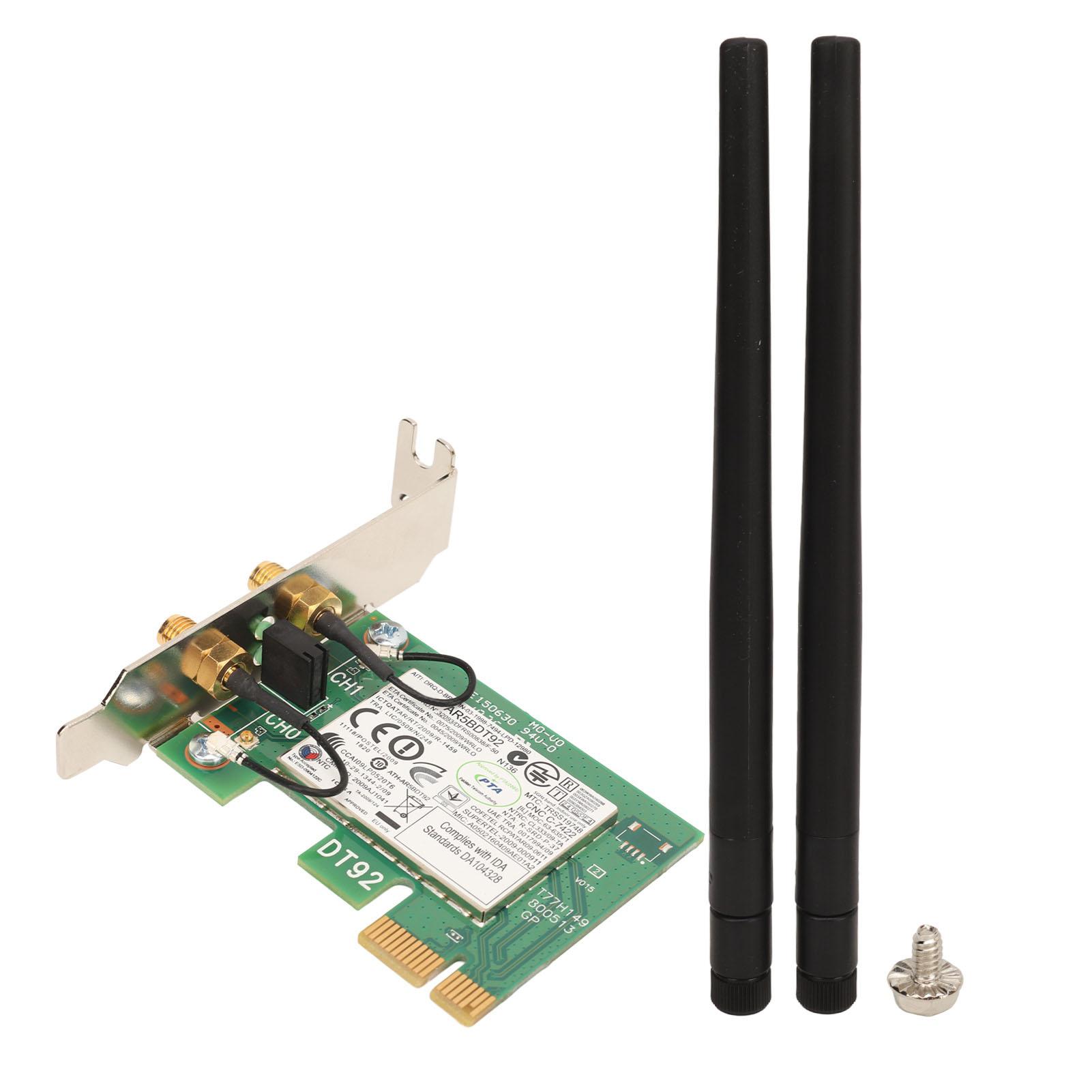 

AR5BDT92 AR9280 300Mbps PCIE WiFi Card 2.4GHz 5GHz Dual Band 802.11abgn Half Height Network Card